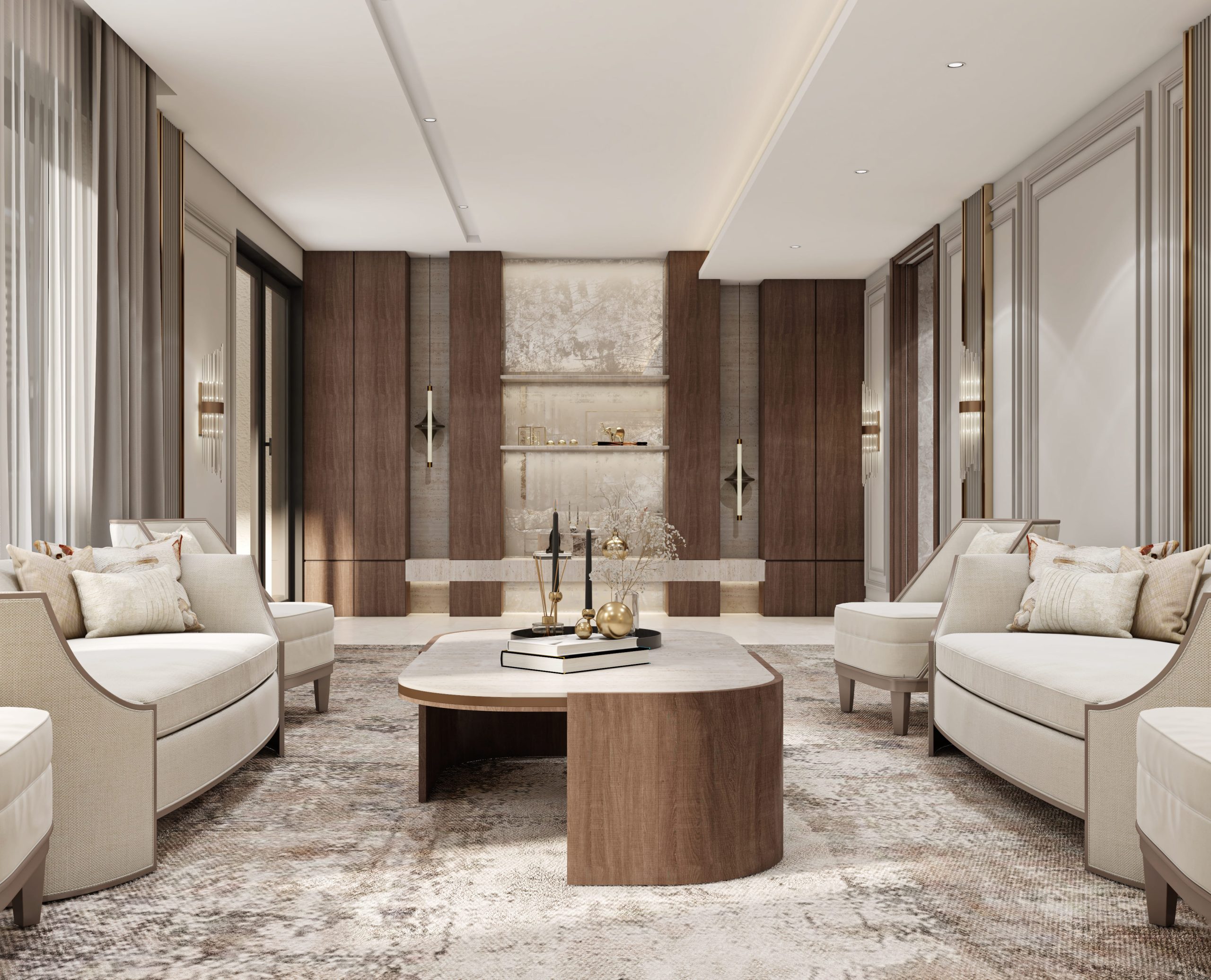 تصميم مجلس رجالي كلاسيكي فاخر شبه تقليدي